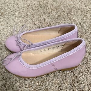 Pom D'Api Lilac Purple Genuine Leather Kids Ballet Flats EU24 Gently Used
